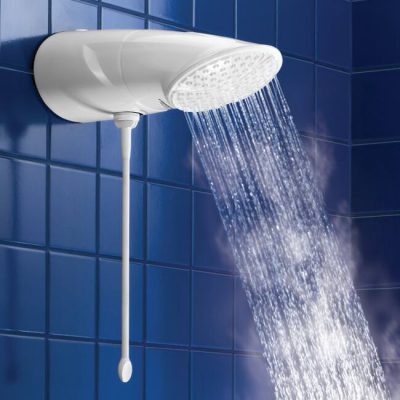 Lorenzetti Top Jet Electronica instant shower head with water running